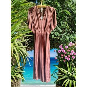 Joie Sustainable Elegant Maxi Dress XS | Eco-Luxury Elastic Waist Beach Dress